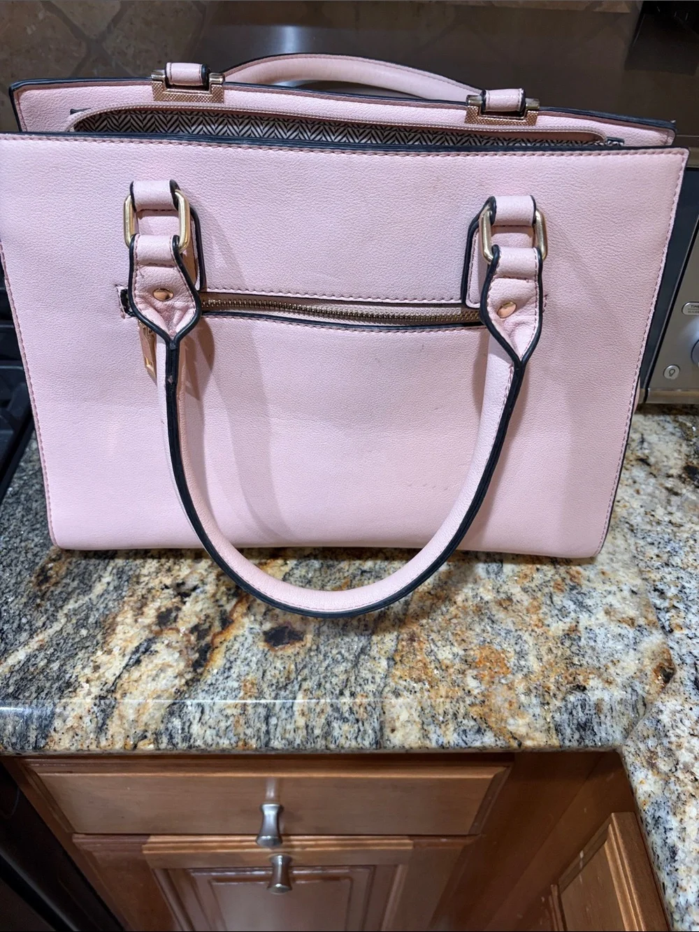 Structured Pink Leather Tote Bag - Elegant Everyday Carry